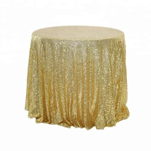 Rose Gold Shiny Table Covers Glitter Wedding Embroidery Banquet Sequin Table Cloth Round