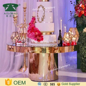 Round glass wedding round cake table for wedding