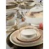 round shape luxury gold  tableware wholesale bone china ware  dinnerware dinner set tableware service dinner service