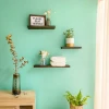 Rustic Modern Floating Wall Shelves Set of 3 Photo Display Ledges Wood Shelf