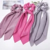 Satin Silk Rabbit Bunny Ear Bowknot Scrunchie Bobbles Elastic Hair Ties Bands Ponytail Holder for Women Accessories