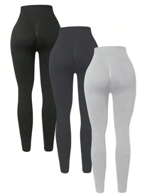 Seamless Scrunch Butt Peach Hip Gym Leggings Knitted Scrunch Soft High Waist Seamless Squat Proof Yoga Leggings For Women
