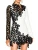 Import Sexy White and Black Contrast Color Lace Paneled Mini Party Dress for Woman from China