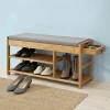 Shoe Rack Shoe Bench with Lift Up Bench Top and Seat Cushion Hallway Shoe Storage Bench Organizer with Drawers