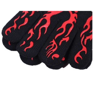 silicone heat proof resistant baking bbq gloves oven mitts fireplace gloves hot cook luva de