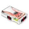 Silver Metallic Wallet Minimalist White RFID Blocking Credit Card Holder