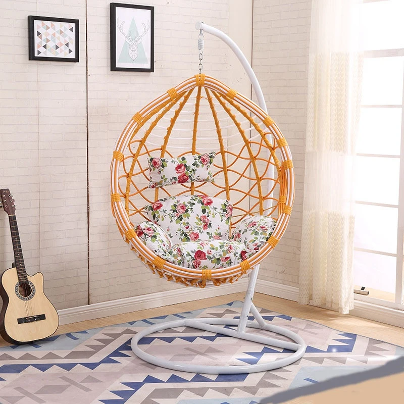 Simple Design Easy Cleaning Rattan Wicker Color Powder Metal Garden Swing Egg Chair Hanging Chair