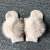 Solid Color Knitted Angora Gloves Winter Gloves Mittens with Fox Fur Pom Pom