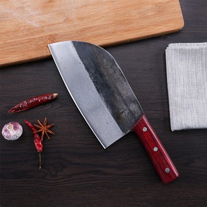 Solid wood handle multifunctional meat cutting bone cleaver China high quality carbon steel kitchen knife kitchen tool knife