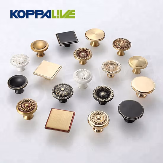 Koppalive Wholesale Rustic Fancy Furniture Hardware Brass Dresser Drawer Kitchen Cabinet Knob