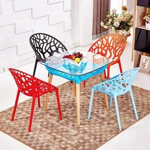 stacked colorful modern plastic dining chair