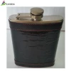 stainless steel 8 oz leather hip flask