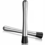 Stainless Steel Bar Accessories Ice Hammer Mojito Cocktail Muddler with Silicone Base