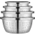 Import Stainless Steel Solid and Durable Basin Kitchen Tool Strainer Bucket Rice Sieves with Various Size from China