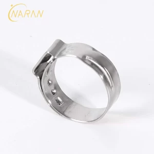 Stainless Steel SS304 Metal Single Ear Stepless Hose Clamp