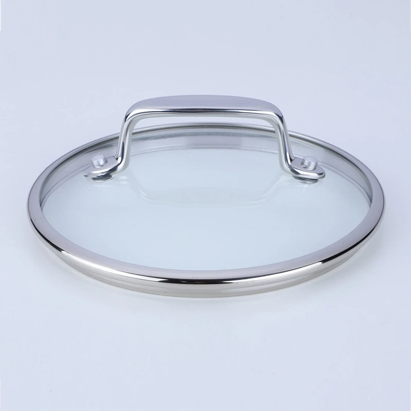 Stainless Steel Tempered Glass Handle Cover Lid for Cookware Pots Woks