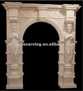 stone carved lady decoration door frame(WEC027)