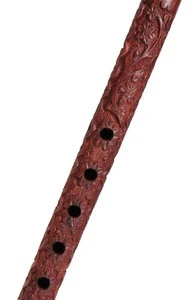 Store Indya Wooden Flute Decorative Hand Carved Traditional Indian Musical Instrument
