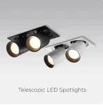 Stretchable Led Downlight 24W 15W 7W COB 110V 220V Recessed Double Heads Led Spotlight