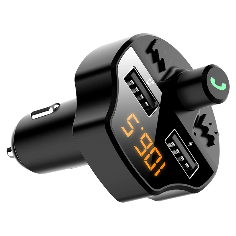 t66 Car Player 5.0 FM Transmitter Wireless Handsfree Audio Receiver Auto MP3 Player 3.1A Dual USB Fast Charger Car Accessories