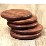 Table Decoration & Accessories factory price oem laser logo handmade black walnut wooden coaster