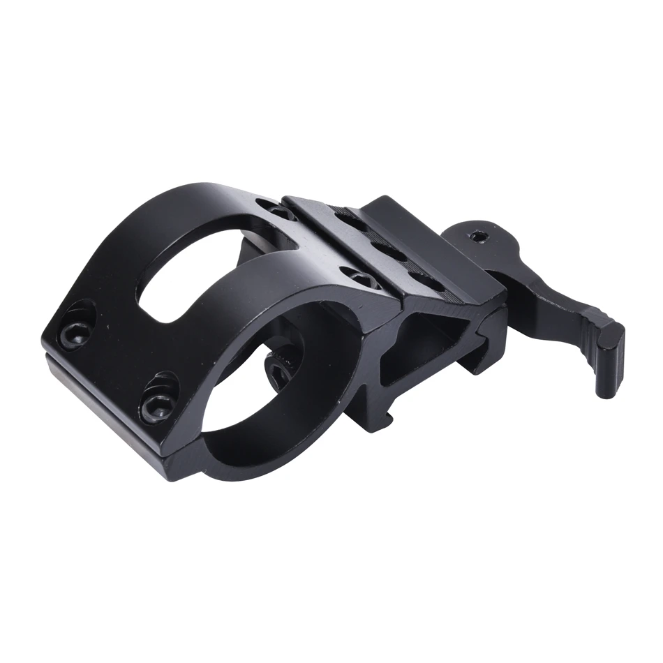 Tactical side offset see through weaver mount 30mm torch scope ring Mount with quick detach lever