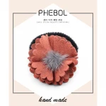 Teenagers Soft Plush Fur Striped Ball Flower Covered Thick Hair Bands Tie Elastic Hair Tie For Girls Kids