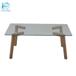 tempered glass modern coffee table dinning table set