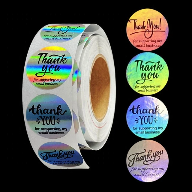 Thank You Cards With LOGO Vinyl Custom Decals Cutting Personalised Waterproof Sticker Printing Packaging Labels