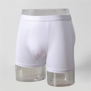 The latest mens pure white mid-waist high-end polyester brazed boxer boxer shorts