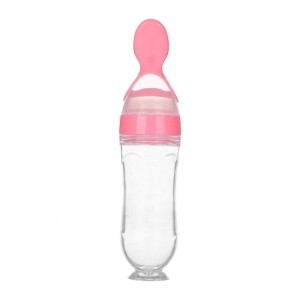 The New 90ml Baby Silica Gel Spoon Baby Infant Feeding Bottle Food Supplement Rice Cereal Spoon Rice Cereal Bottle