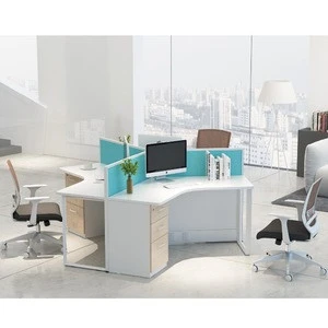 three people workstations partitions 3 people office desk