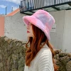 Tie Dye Bucket Hat for Women Double-Side-Wear Reversible Fisherman Cap Fluffy Winter Warmer Rainbow Hat