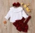 Import Toddler infant girl clothes solid color 3pcs outfits Boutique girl clothing sets from China