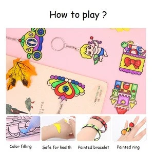Toys For Children DIY Kids Painting Kindergarten Drawing Toy, Cartoon 3D Paint Set Glue Painting