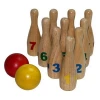 Traditional Shape Mini Wooden Bowling Set Toy For Sale