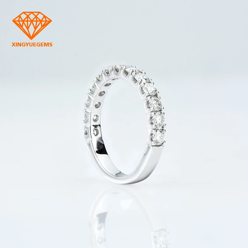 Trendy14/18k white gold jewelry rings high grade colorless VVS moissanite diamond wedding rings