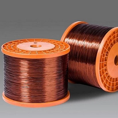 Ultra-fine enameled wires 0.07mm Polyesterimide enameled round copper wires with self bonding layer.