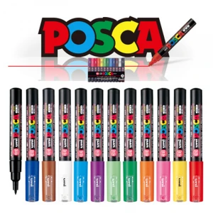 Uni Paint Marker School Stationery Office  Pen Extra Fine Art Marking Pens PC-1M Posca Colorful Art Marker Pen/