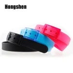 Unsex plastic buckle silicone belt for airport worker
