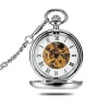 Valentine birthday hot selling fashion DIY picture mechanic silver pocket watch with chain
