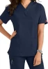 Various Color Hospital V- neck Private Label Nursing Scrubs , Bleach Resistant Medical Scrubs Uniforms