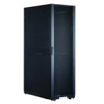 Vented Server Cabinet Rack SPCC Steel Tempered Glass Door with fixed Sliding Shelf cable management brush panel PDU Sockets