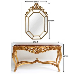 Victorian Reproduction Furniture Sets Console Table and Wall Mirror For Living Room Display