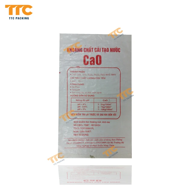 Vietnam OEM custom design 25kg pp woven chemical  rice flour grain fertilizer agriculture bag sack bag