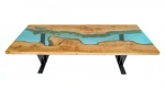 Walnut High Quality Dinning Solid Wooden Clear Water Blue River Table Base  Epoxy Resin Coffee Table Legs