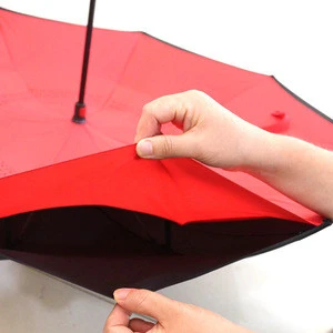 Waterproof 2 layers Folding Upside-down Reverse Inverted Umbrella