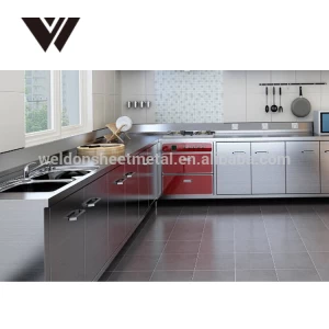 Weldon China supplier sales high quality customized size stainless steel kitchen cabinet set with fancy design