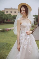 white bridal wedding gown backless wedding dress