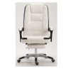 White color gaming office chair with foot rest